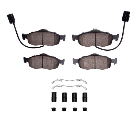 Dynamic Friction Co 3000 Semi-Metallic Brake Pads Hardware Kit, Low Dust, 100% Copper Free, 100% Asbestos-free, Front 1311-0801-01